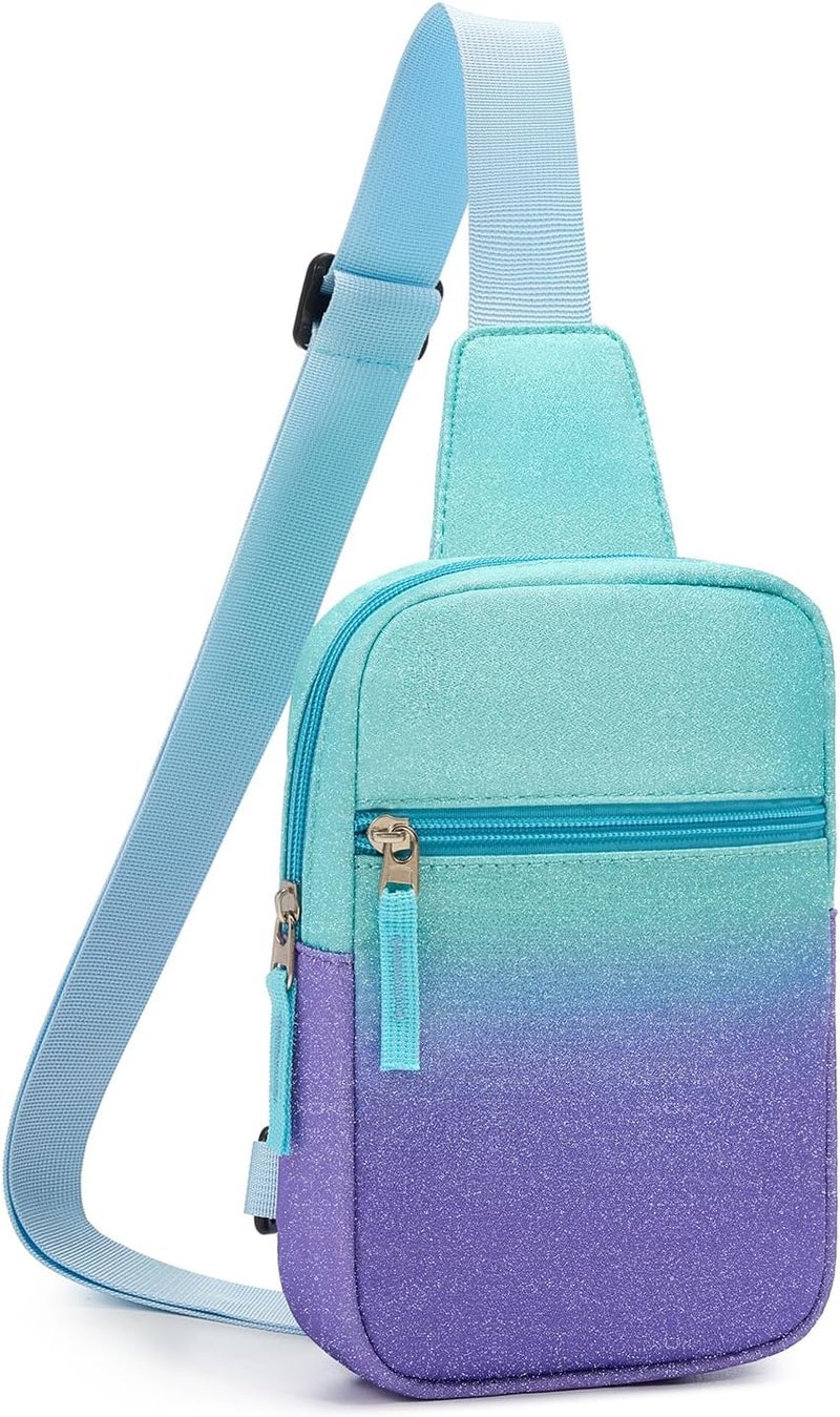 cotmcor Store Valentines Day Gifts for Kids: Fanny Pack Birthday Gift for 8 9 10 11 12 Year Old Teen Girls Trendy Stuff, Preppy Colorblock Crossbody Bag Adjustable Sling Belt Bags Purse for Travel Outdoor - Image 1